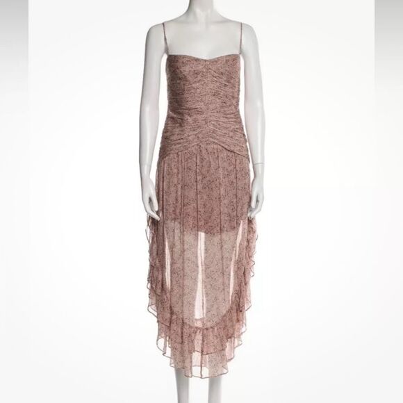 Shona Joy PAULETTE RUCHED MIDI Pink Size L NWOT - Picture 6 of 8